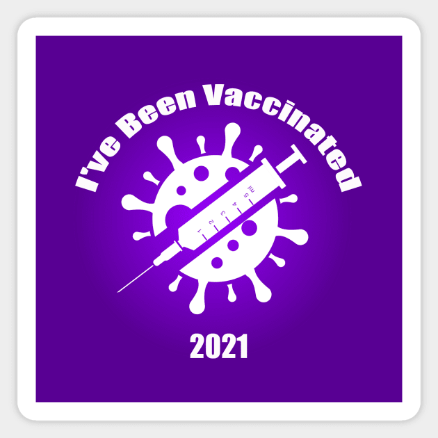 I've Been Vaccinated Purple Sticker by Atteestude